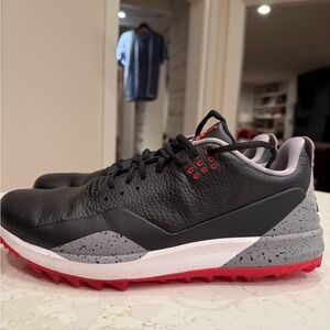 Jordan Golf Black and Gray Shoes with Red Accents
